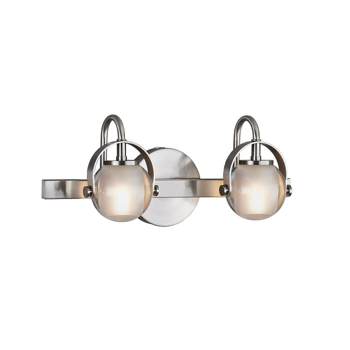Justice Designs FSN-8062-CLOP-NCKL Two Light Bath Bar, Brushed Nickel