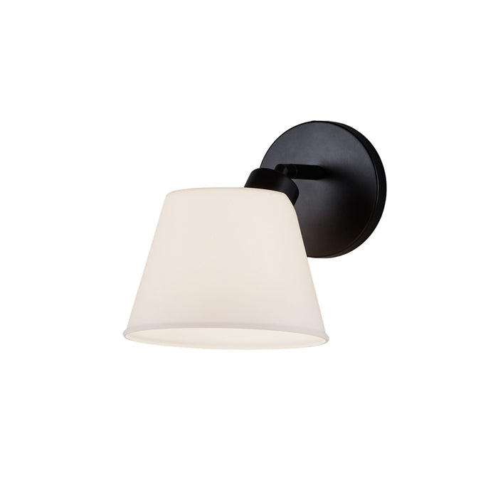 Justice Designs FSN-8071-OPAL-MBLK One Light Wall Sconce, Matte Black
