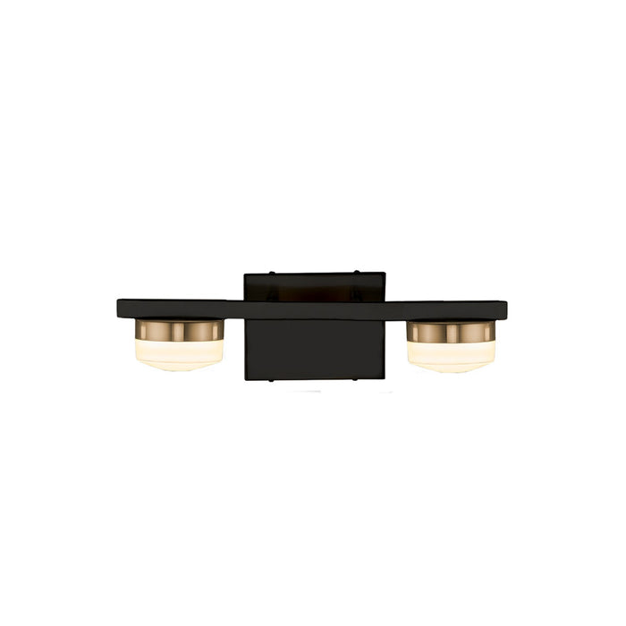 Justice Designs FSN-8992-OPAL-MBBR LED Bath Bar, Matte Black w/ Brass