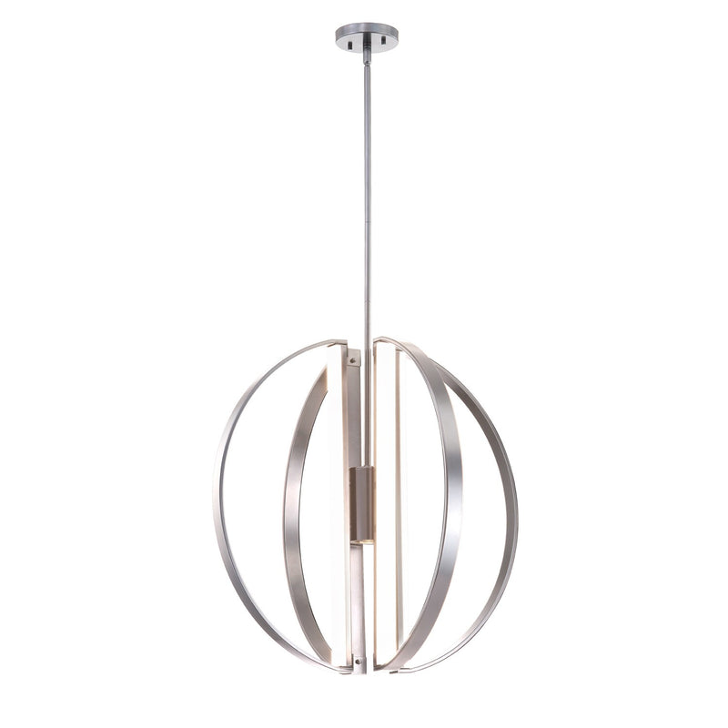 Justice Designs NSH-4302-NCKL LED Chandelier, Brushed Nickel