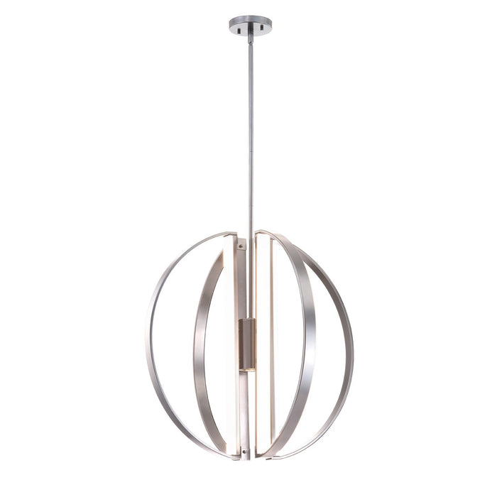 Justice Designs NSH-4302-NCKL LED Chandelier, Brushed Nickel