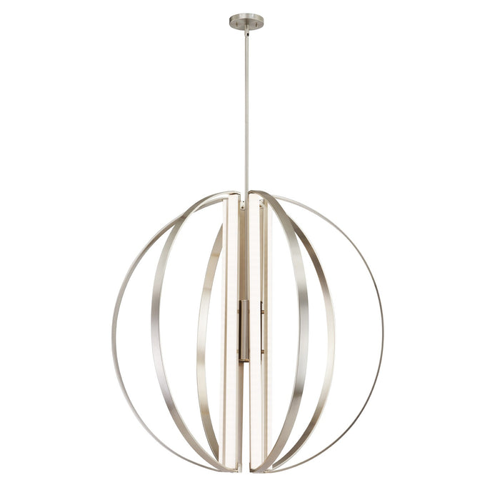 Justice Designs NSH-4304-NCKL LED Chandelier, Brushed Nickel