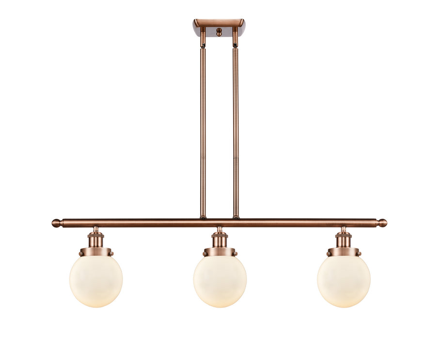 Innovations 916-3I-AC-G201-6 Three Light Island Pendant, Antique Copper
