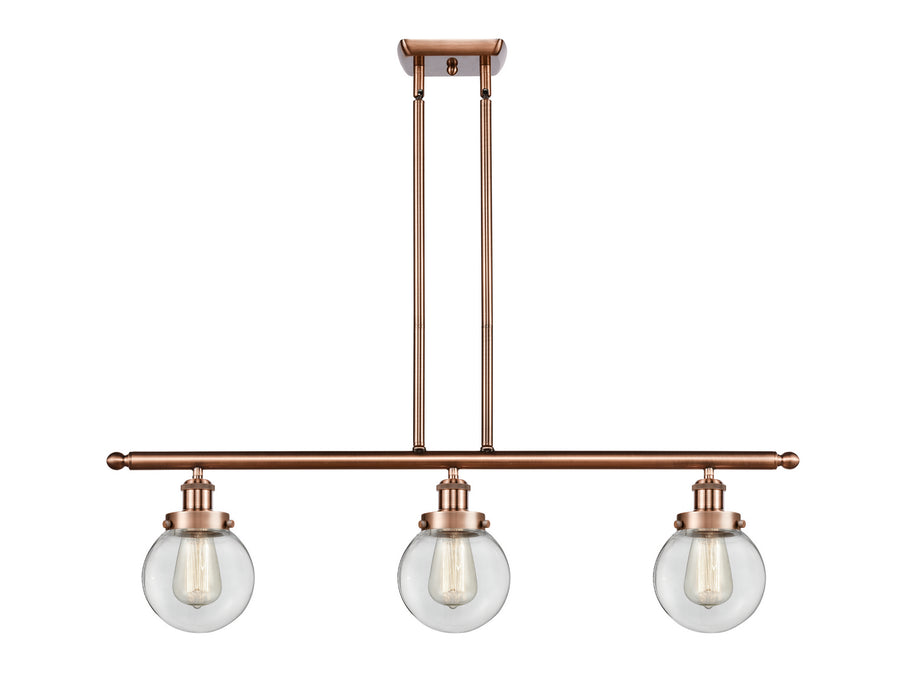 Innovations 916-3I-AC-G202-6 Three Light Island Pendant, Antique Copper