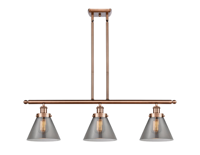 Innovations 916-3I-AC-G43 Three Light Island Pendant, Antique Copper