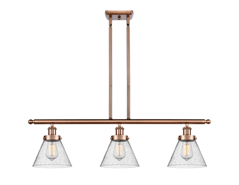 Innovations 916-3I-AC-G44-LED LED Island Pendant, Antique Copper