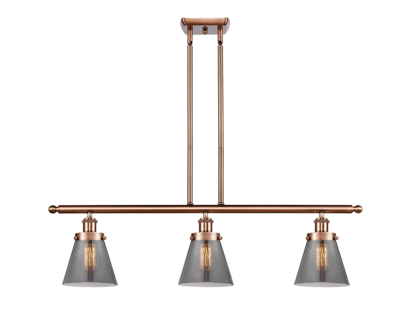 Innovations 916-3I-AC-G63 Three Light Island Pendant, Antique Copper