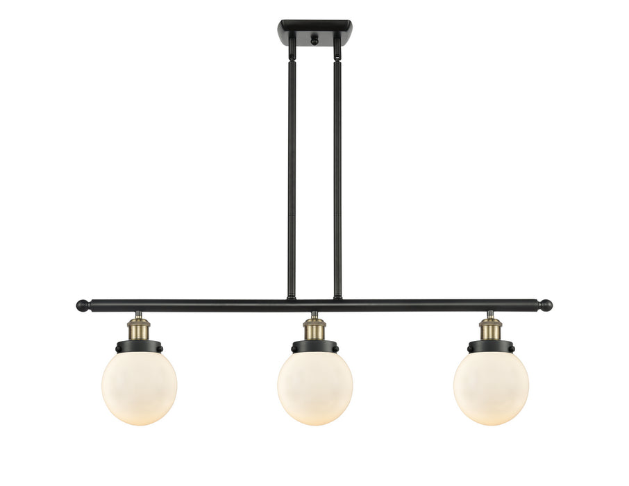 Innovations 916-3I-BAB-G201-6 Three Light Island Pendant, Black Antique Brass