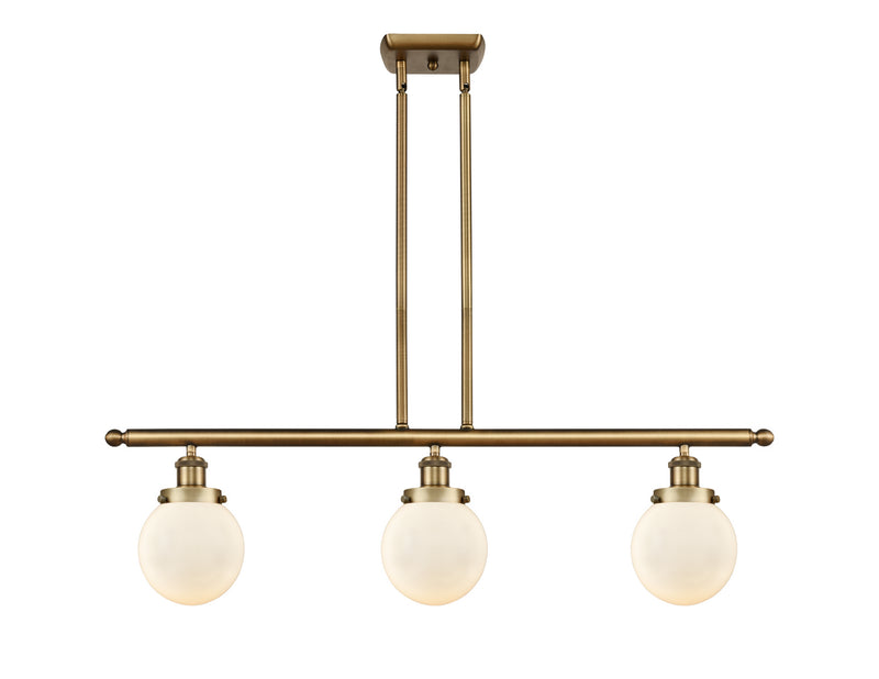 Innovations 916-3I-BB-G201-6-LED LED Island Pendant, Brushed Brass