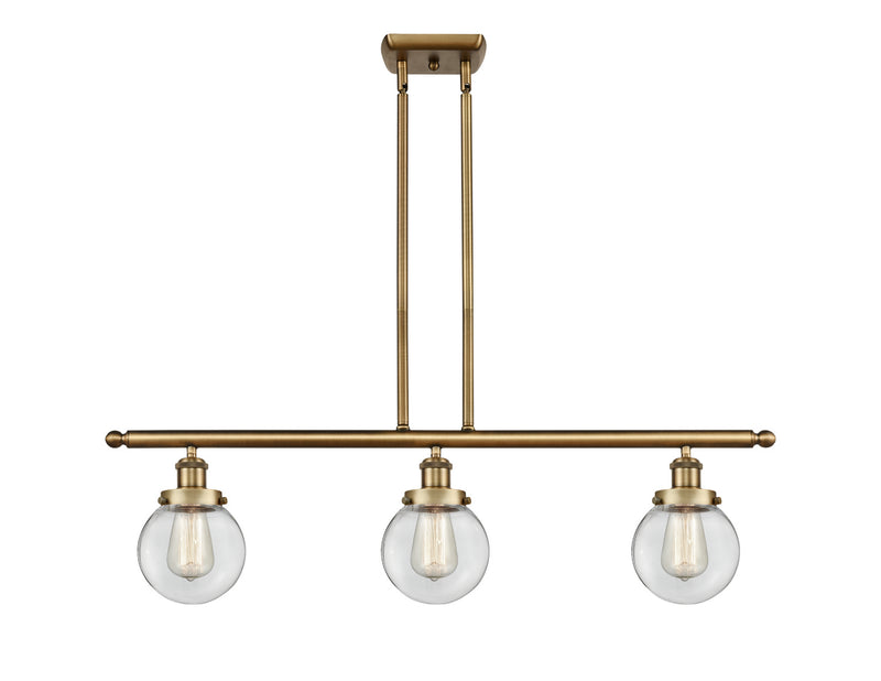 Innovations 916-3I-BB-G202-6-LED LED Island Pendant, Brushed Brass