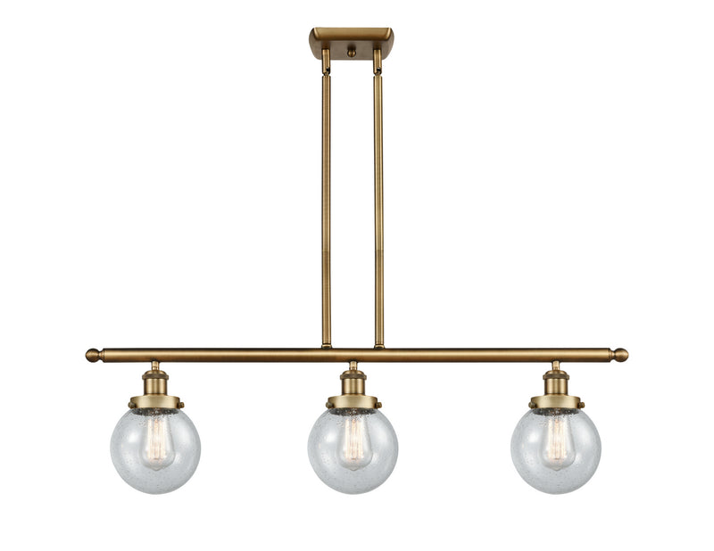 Innovations 916-3I-BB-G204-6 Three Light Island Pendant, Brushed Brass
