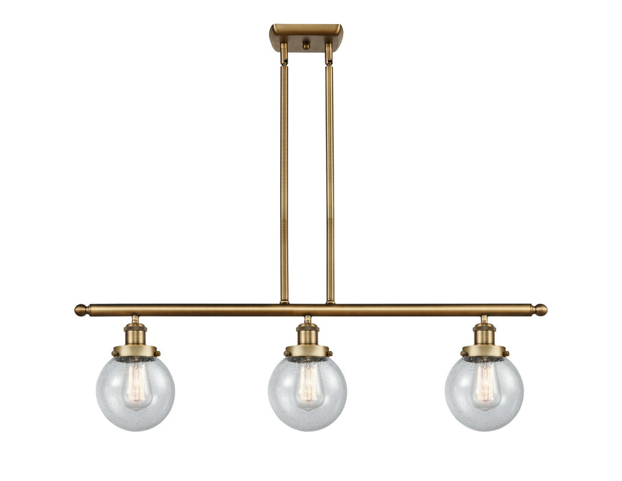 Innovations 916-3I-BB-G204-6-LED LED Island Pendant, Brushed Brass