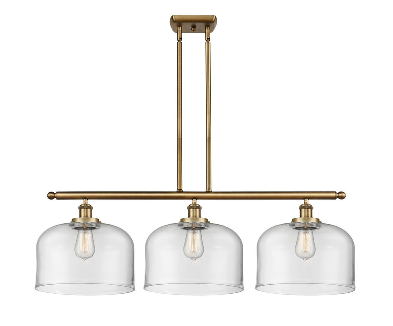 Innovations 916-3I-BB-G72-L Three Light Island Pendant, Brushed Brass