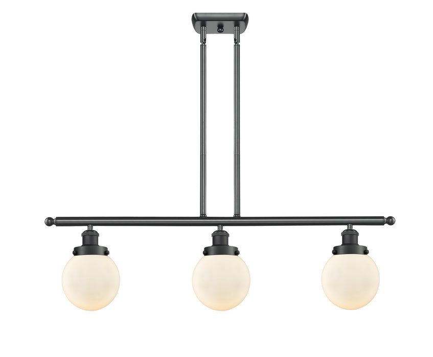 Innovations 916-3I-BK-G201-6 Three Light Island Pendant, Matte Black