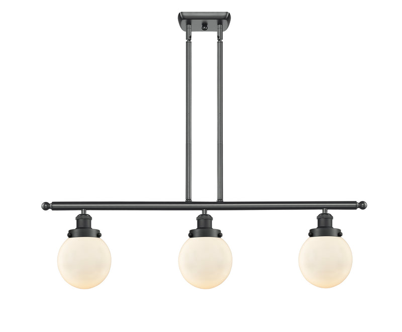 Innovations 916-3I-BK-G201-6-LED LED Island Pendant, Matte Black
