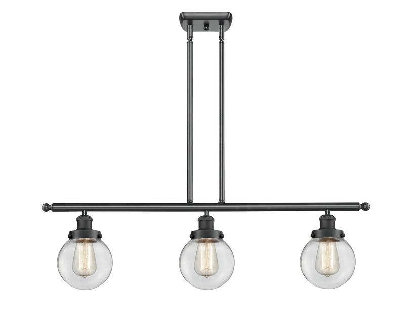 Innovations 916-3I-BK-G202-6 Three Light Island Pendant, Matte Black