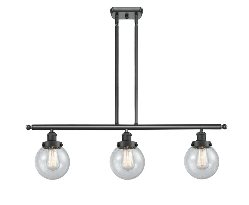 Innovations 916-3I-BK-G204-6-LED LED Island Pendant, Matte Black