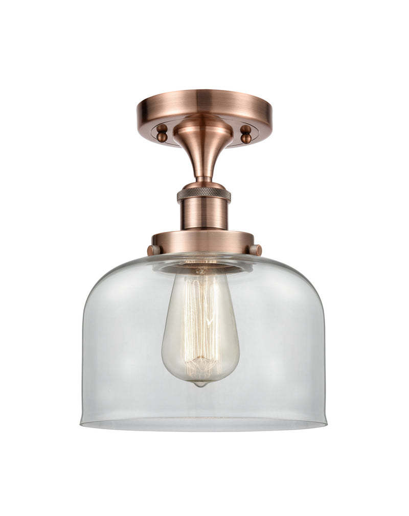 Innovations 916-1C-AC-G72 One Light Semi-Flush Mount, Antique Copper