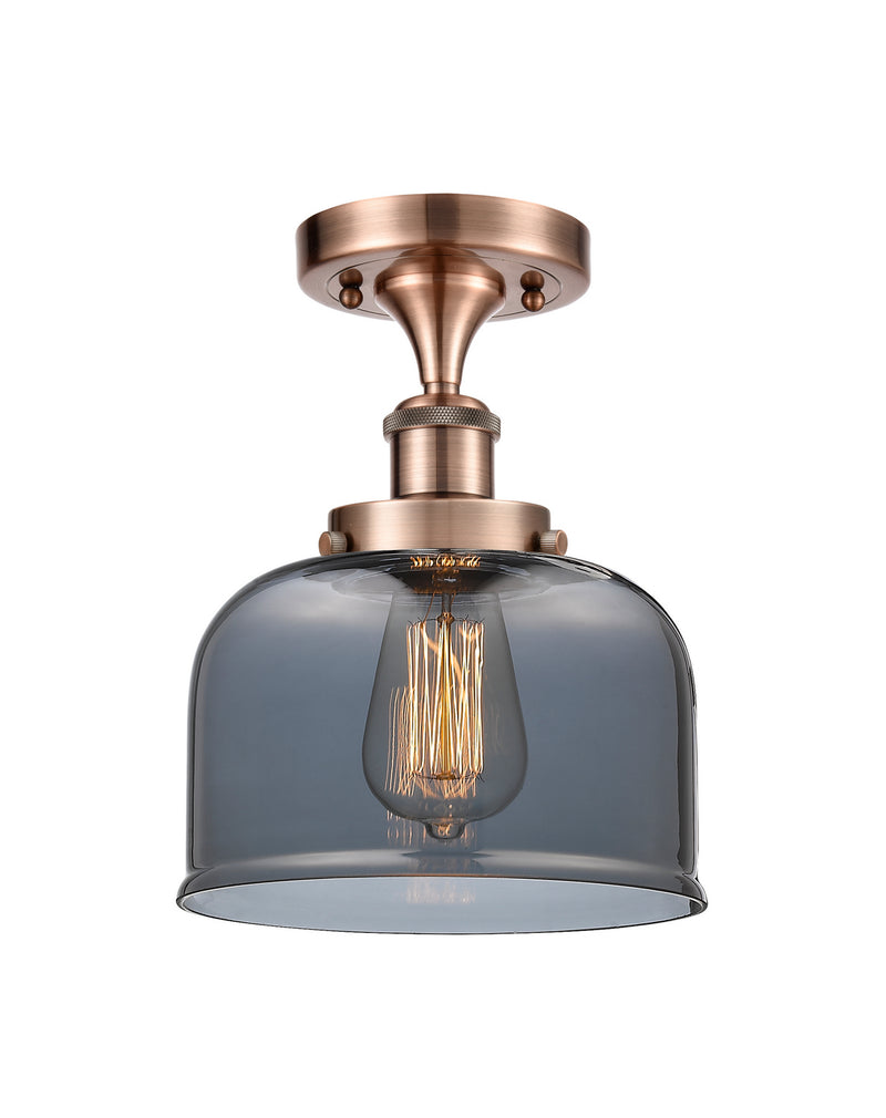 Innovations 916-1C-AC-G73 One Light Semi-Flush Mount, Antique Copper