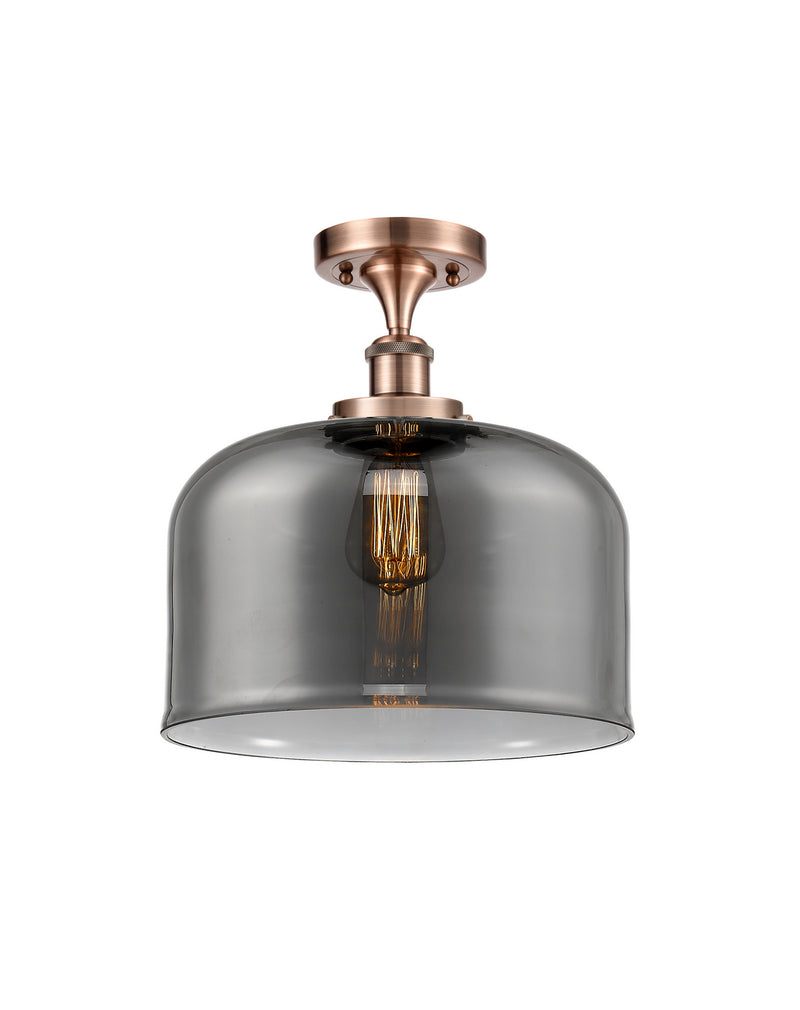 Innovations 916-1C-AC-G73-L-LED LED Semi-Flush Mount, Antique Copper