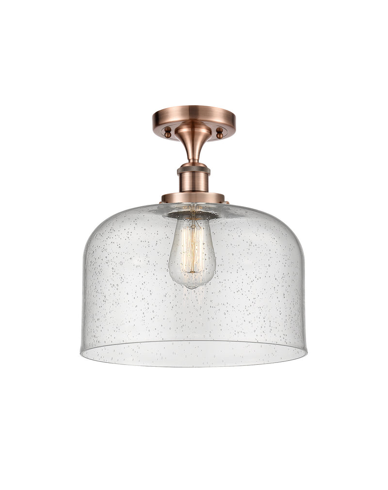 Innovations 916-1C-AC-G74-L-LED LED Semi-Flush Mount, Antique Copper