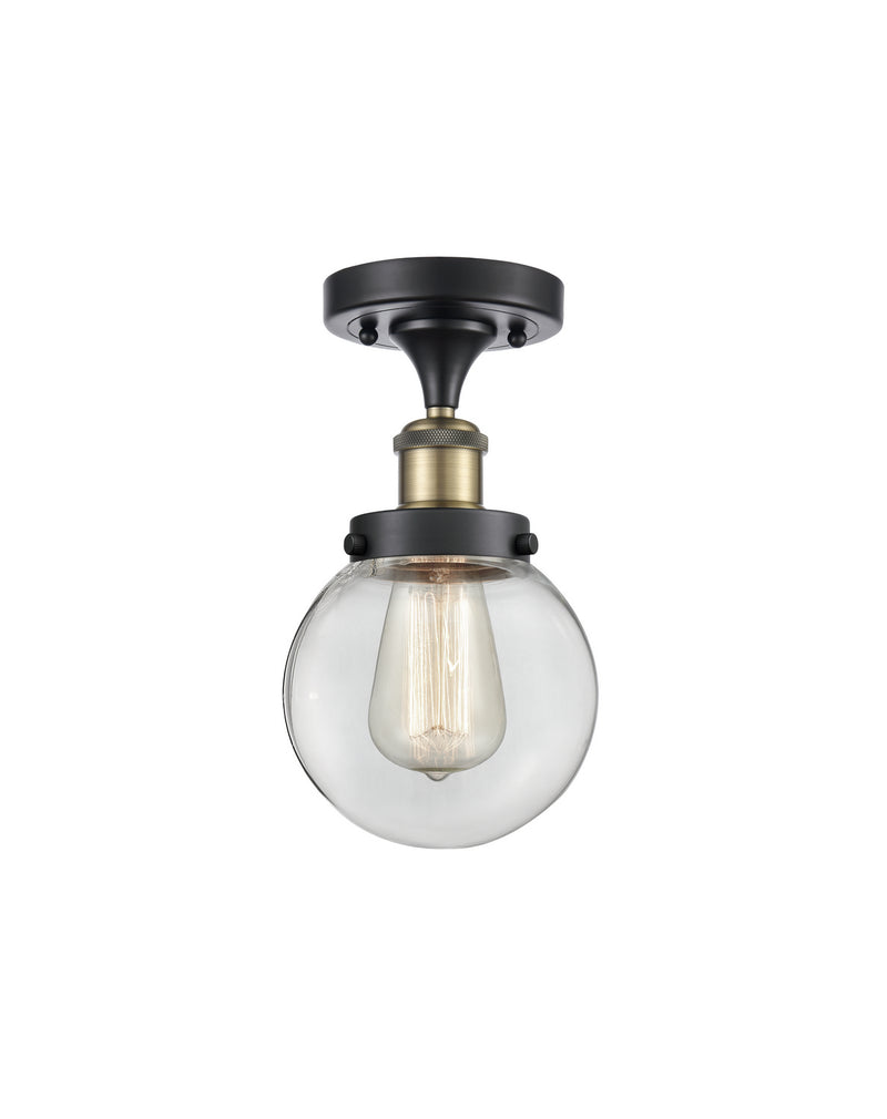 Innovations 916-1C-BAB-G202-6-LED LED Semi-Flush Mount, Black Antique Brass