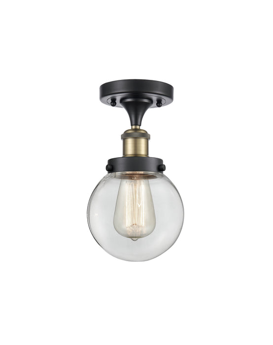 Innovations 916-1C-BAB-G202-6-LED LED Semi-Flush Mount, Black Antique Brass