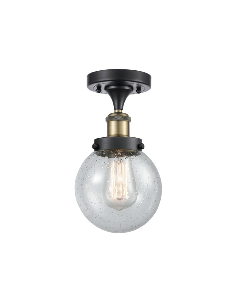 Innovations 916-1C-BAB-G204-6 One Light Semi-Flush Mount, Black Antique Brass