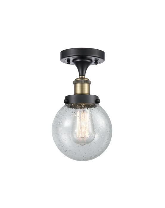 Innovations 916-1C-BAB-G204-6-LED LED Semi-Flush Mount, Black Antique Brass