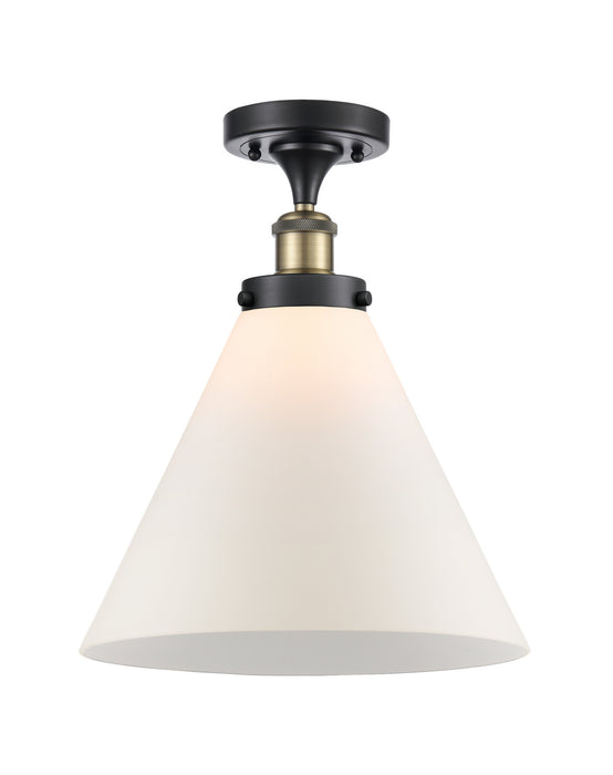 Innovations 916-1C-BAB-G41-L One Light Semi-Flush Mount, Black Antique Brass