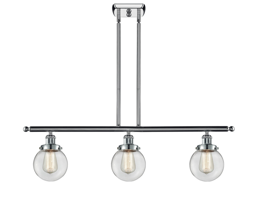 Innovations 916-3I-PC-G202-6 Three Light Island Pendant, Polished Chrome