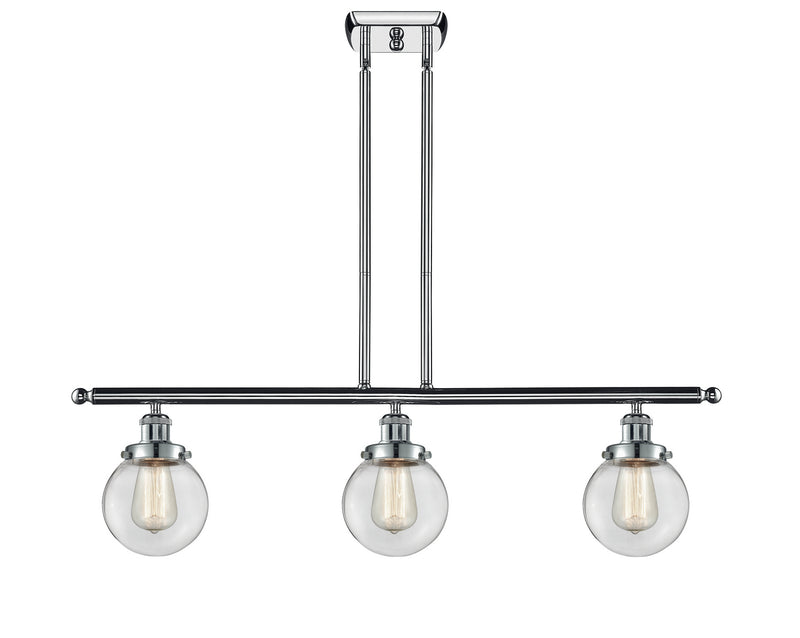 Innovations 916-3I-PC-G202-6-LED LED Island Pendant, Polished Chrome