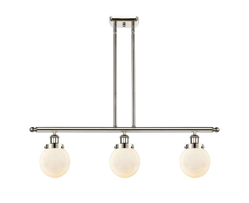 Innovations 916-3I-PN-G201-6-LED LED Island Pendant, Polished Nickel