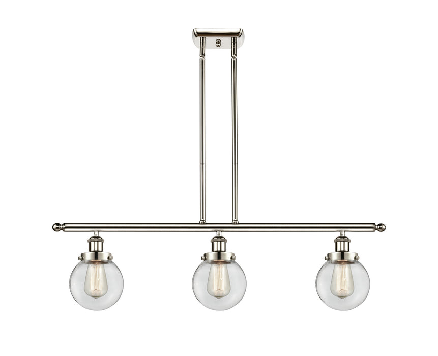 Innovations 916-3I-PN-G202-6-LED LED Island Pendant, Polished Nickel