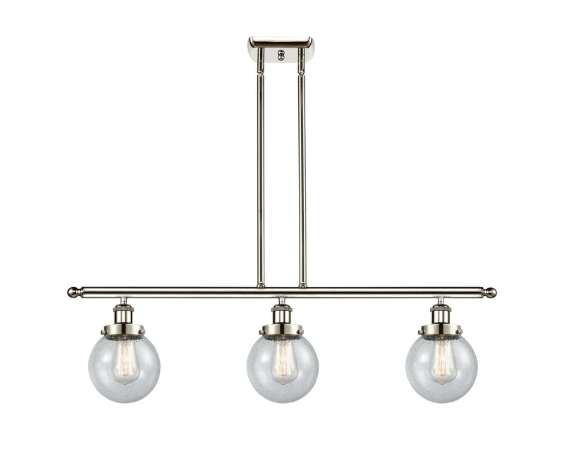 Innovations 916-3I-PN-G204-6-LED LED Island Pendant, Polished Nickel