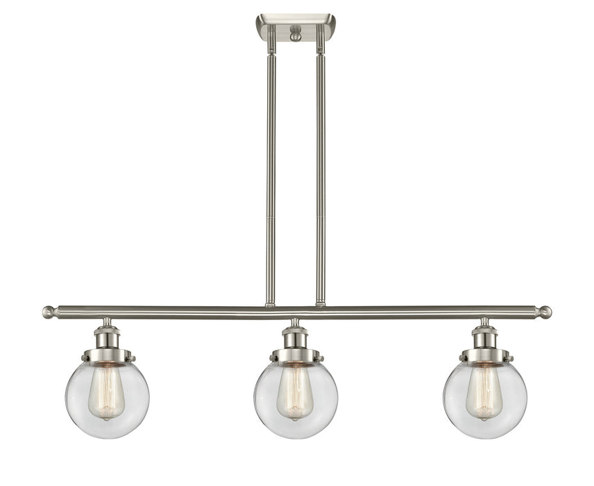 Innovations 916-3I-SN-G202-6 Three Light Island Pendant, Brushed Satin Nickel