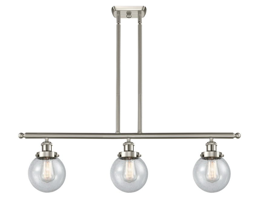 Innovations 916-3I-SN-G204-6-LED LED Island Pendant, Brushed Satin Nickel