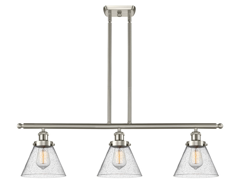 Innovations 916-3I-SN-G44 Three Light Island Pendant, Brushed Satin Nickel