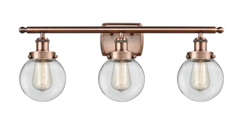 Innovations 916-3W-AC-G202-6-LED LED Bath Vanity, Antique Copper