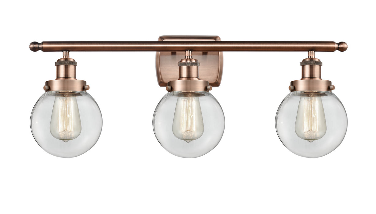 Innovations 916-3W-AC-G202-6-LED LED Bath Vanity, Antique Copper