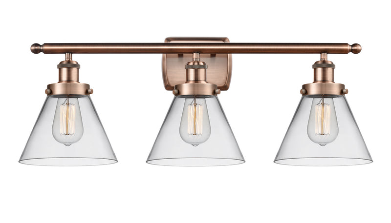 Innovations 916-3W-AC-G42 Three Light Bath Vanity, Antique Copper