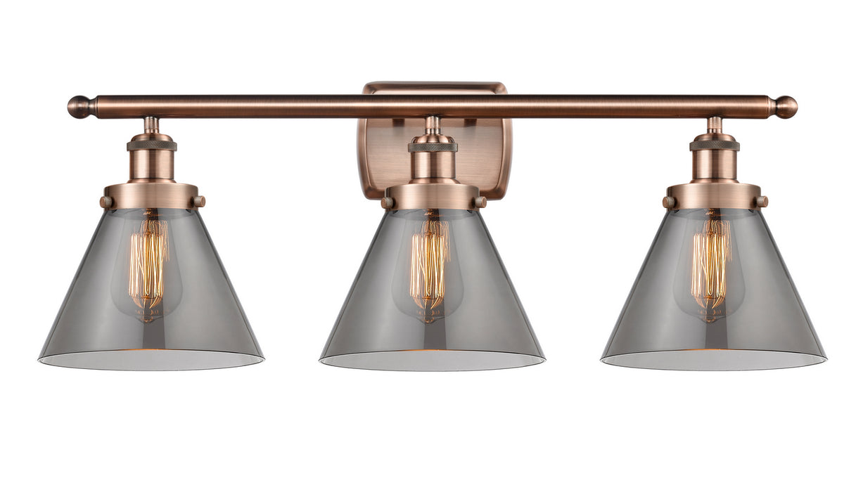 Innovations 916-3W-AC-G43 Three Light Bath Vanity, Antique Copper