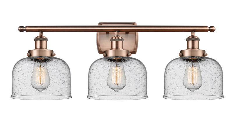 Innovations 916-3W-AC-G74 Three Light Bath Vanity, Antique Copper