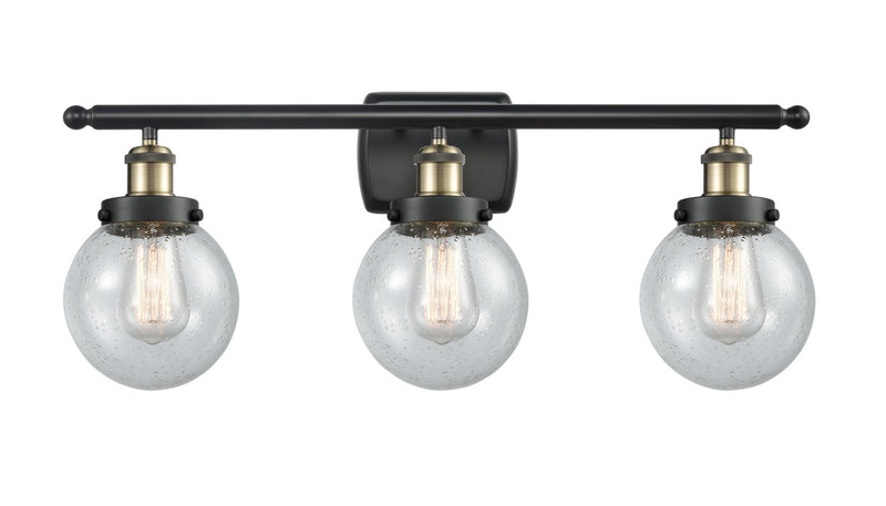 Innovations 916-3W-BAB-G204-6 Three Light Bath Vanity, Black Antique Brass