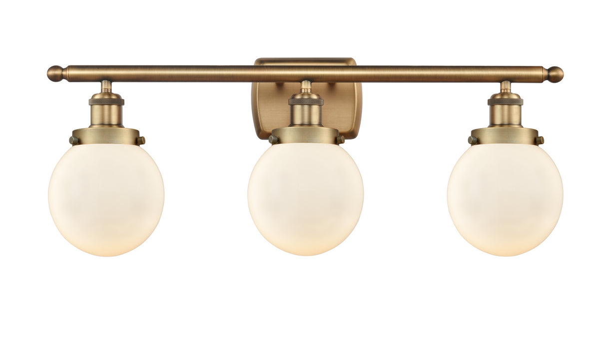 Innovations 916-3W-BB-G201-6 Three Light Bath Vanity, Brushed Brass
