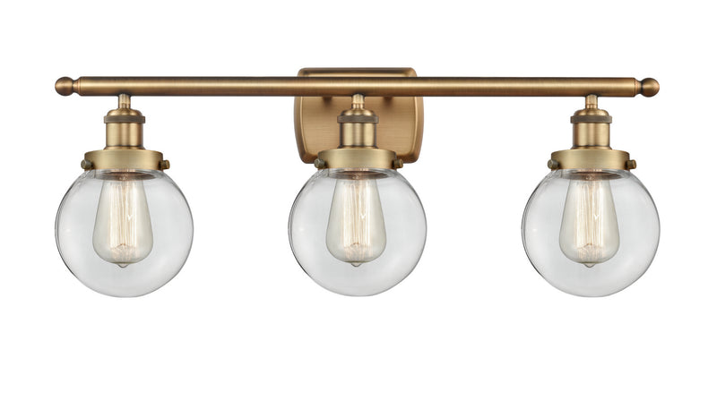 Innovations 916-3W-BB-G202-6 Three Light Bath Vanity, Brushed Brass