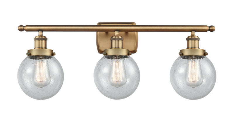 Innovations 916-3W-BB-G204-6 Three Light Bath Vanity, Brushed Brass