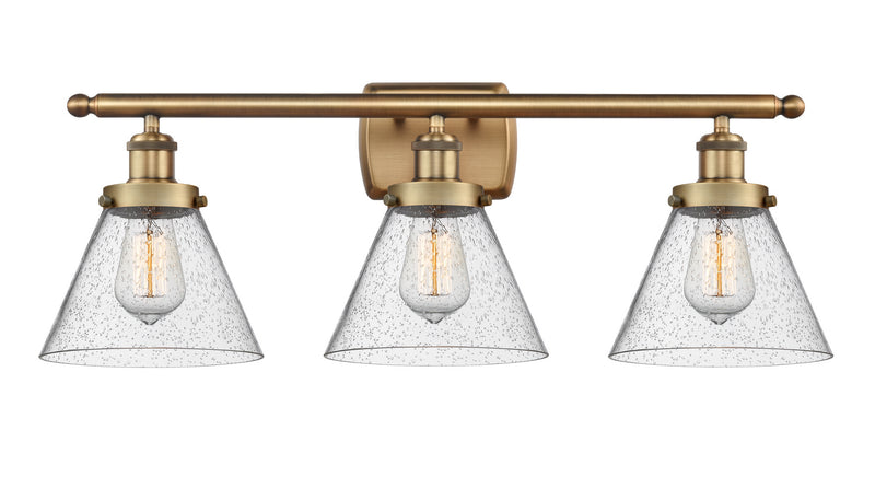 Innovations 916-3W-BB-G44 Three Light Bath Vanity, Brushed Brass