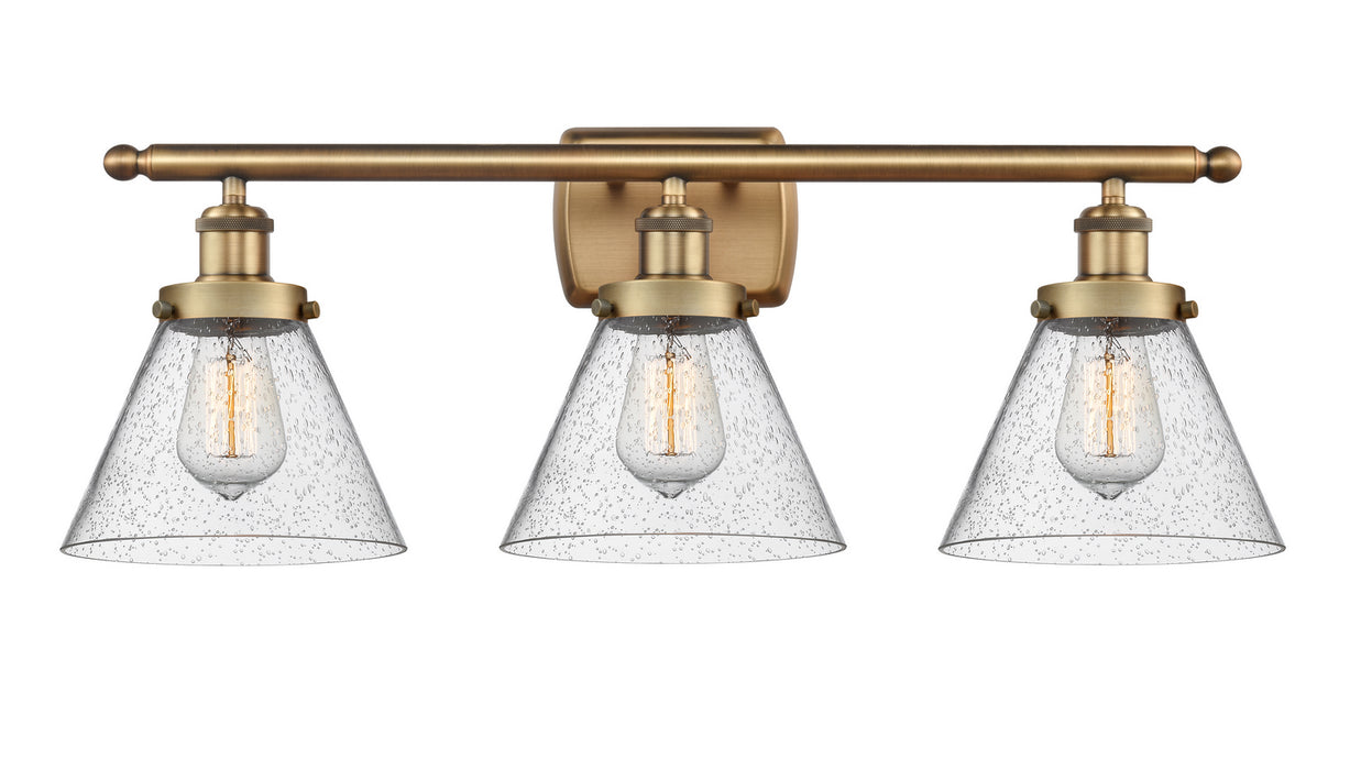 Innovations 916-3W-BB-G44 Three Light Bath Vanity, Brushed Brass