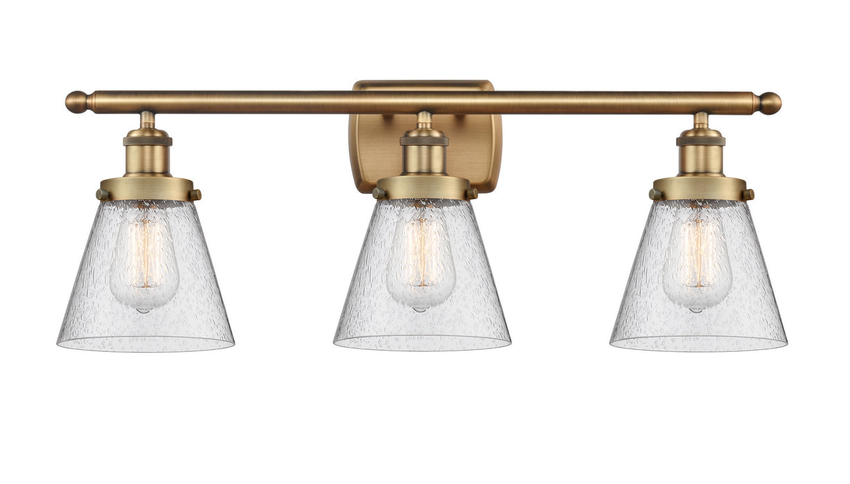 Innovations 916-3W-BB-G64 Three Light Bath Vanity, Brushed Brass